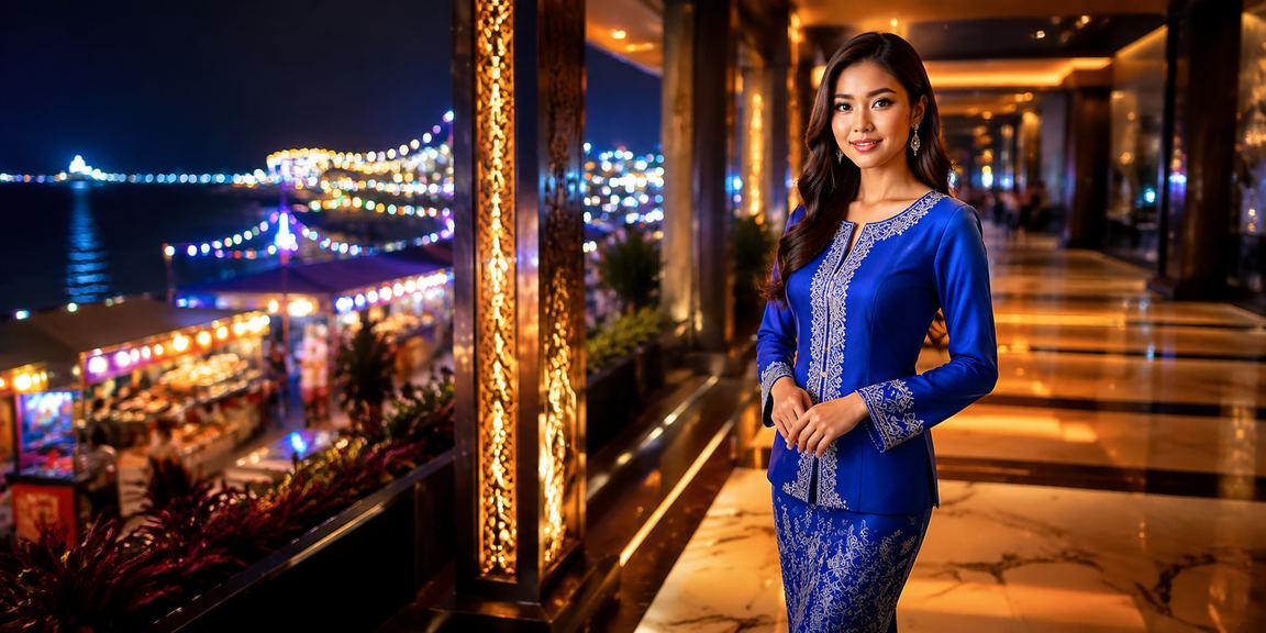 Wanita Malaysia berpakaian baju kurung menikmati hiburan kasino 45001 secara bertanggungjawab